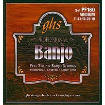 GHS PF160 Phosphor Bronze Loop End 5-String Banjo Strings Medium-Music World Academy
