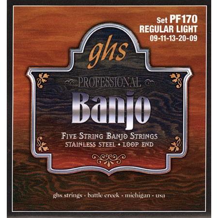 GHS PF170 Stainless Steel Loop End 5-String Banjo Strings Regular Light-Music World Academy