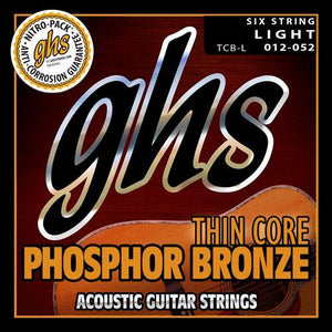 GHS TCB-L Thin Core Phosphor Bronze Acoustic Guitar Strings Light 12-52-Music World Academy