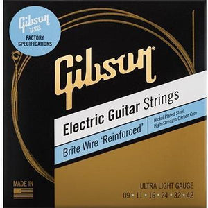 Gibson Brite Wires Nickel Plated Steel Electric Guitar Strings Ultra Light 9-42-Music World Academy