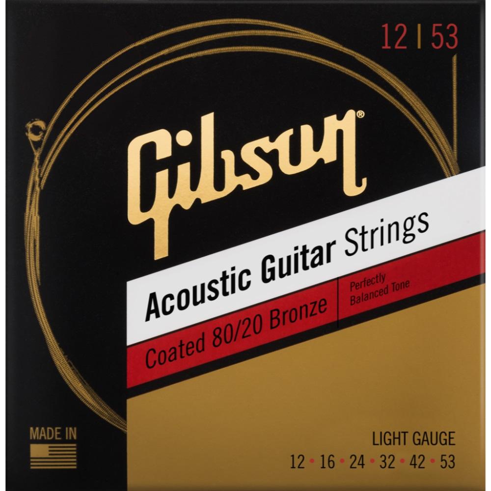 Gibson G-CBRW12 Coated 80/20 Bronze Acoustic Guitar Strings Light Gauge 12-53-Music World Academy