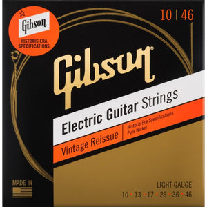 Gibson G-HVR10 Historic Specifications Vintage Reissue Pure Nickel Wound Electric Guitar Strings Light 10-46-Music World Academy