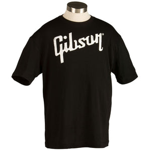 Gibson GTS-BLKM Black T-Shirt with White Logo-Medium-Music World Academy