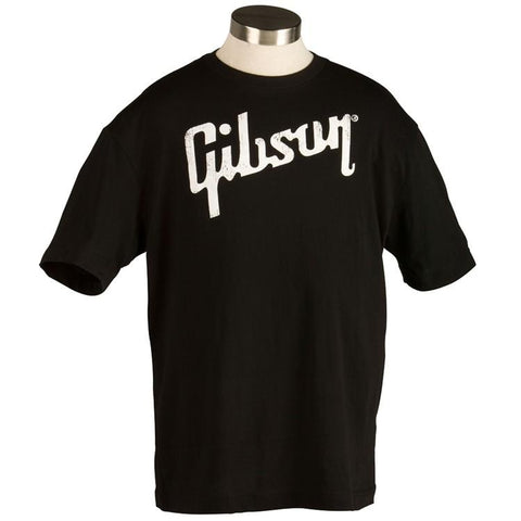 Gibson GTS-BLKS Black T-Shirt with White Logo-Small-Music World Academy