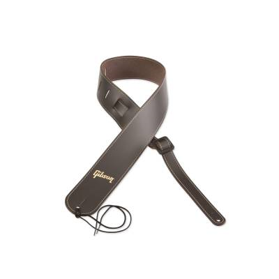 Gibson TR-BRN Troubadour Leather Guitar Strap-Brown-Music World Academy