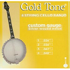 Gold Tone CES4 Silverwound Nylon 4-String Cello Banjo Strings Custom 22-54-Music World Academy