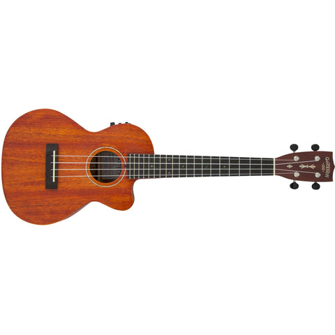 Gretsch G9121 Tenor Acoustic/Electric Ukulele with Gig Bag-Honey Mahogany Stain-Music World Academy