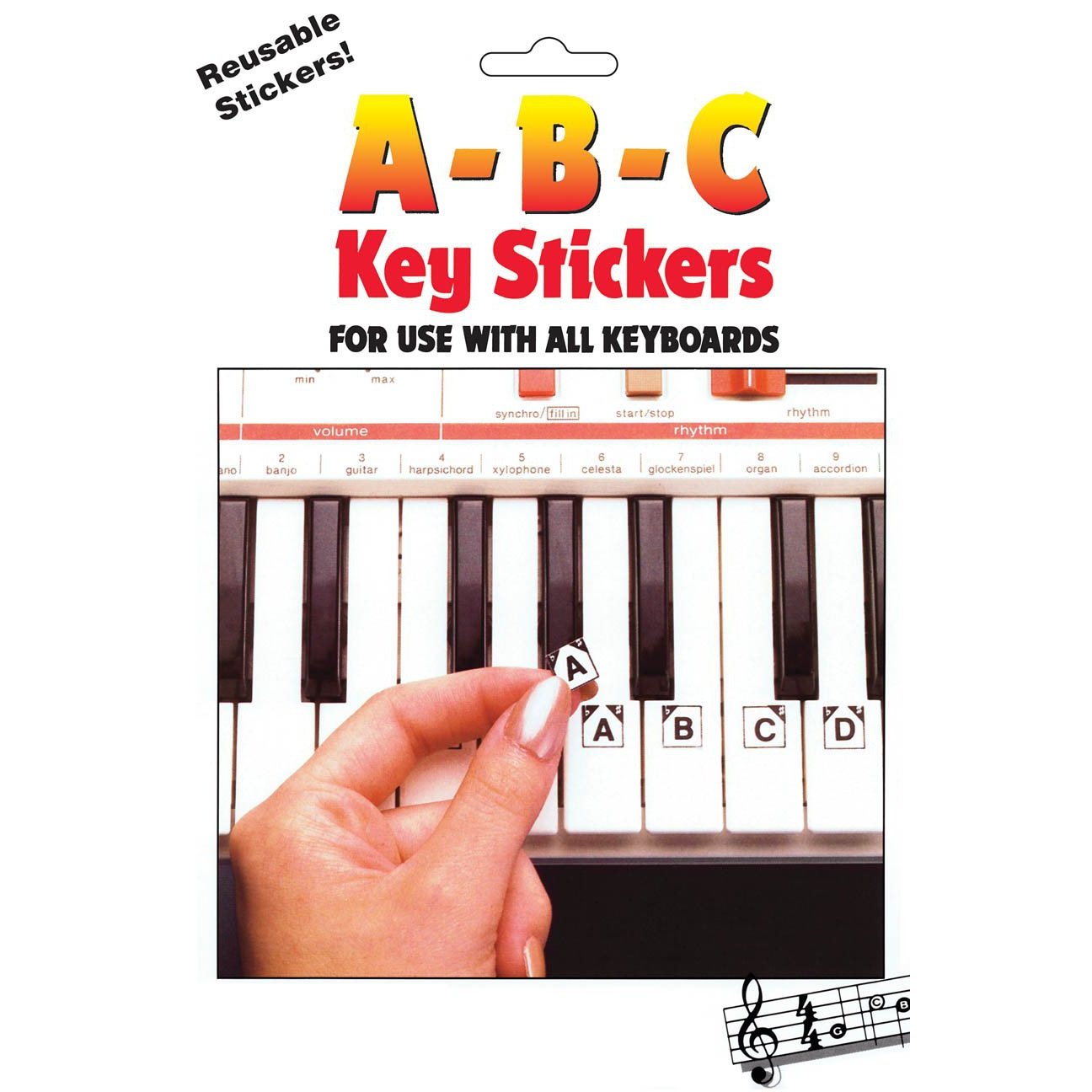 Hal Leonard 1009 A-B-C Keyboard Stickers-Music World Academy