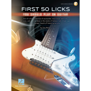 Hal Leonard 278875 First 50 Licks You Should Play on Guitar with Online Access-Music World Academy