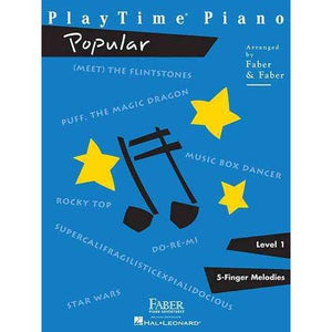 Hal Leonard 420110 Playtime Piano Popular Five-Finger Melodies Book-Level 1-Music World Academy