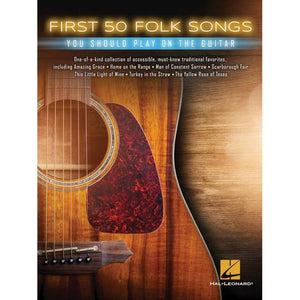 Hal Leonard HL13601 First 50 Folk Songs You Should Play on the Guitar-Music World Academy