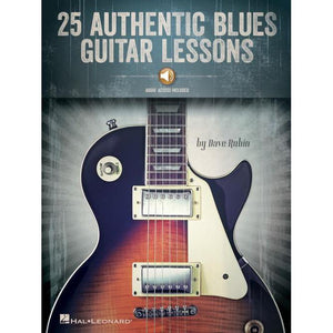 Hal Leonard HL13624 25 Authentic Blues Guitar Lessons-Music World Academy