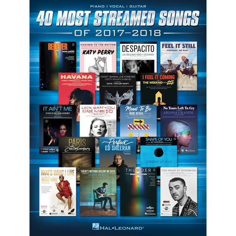 Hal Leonard HL14032 40 Most Streamed Songs of 2017-2018 Piano/Vocal/Guitar-Music World Academy