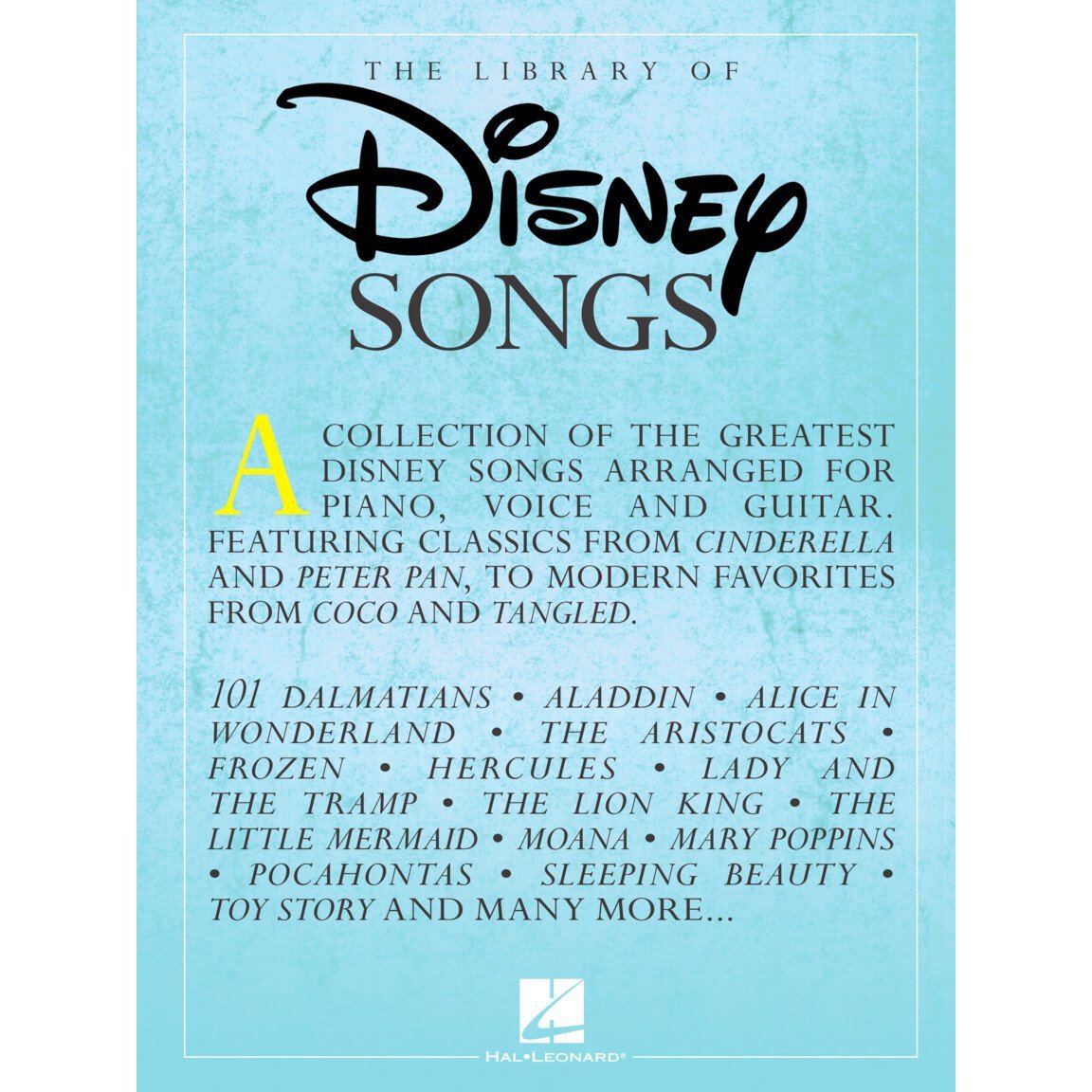 Hal Leonard HL14856 Library of Disney Songs Piano/Vocal/Guitar-Music World Academy