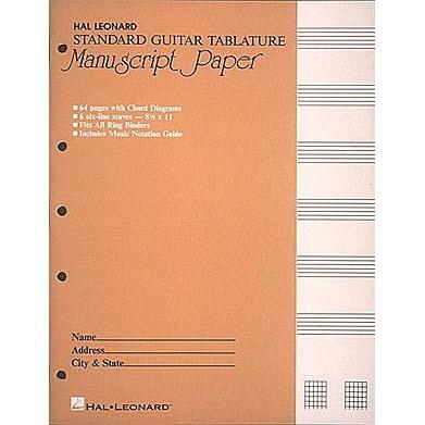 Hal Leonard Standard Guitar Tablature Manuscript Paper-Music World Academy
