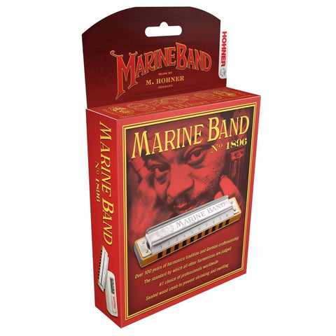 Hohner 1896BX-BF Harmonica Marine Band Key of Bb Blister Pack-Music World Academy