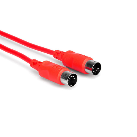 Hosa MID-310RD 5-Pin Midi Cable 10ft-Red-Music World Academy