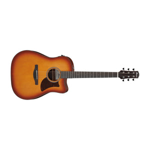 Ibanez AAD50CE-LBS Advanced Acoustic Grand Dreadnought Acoustic/Electric Guitar-Light Brown Sunburst Open Pore-Music World Academy