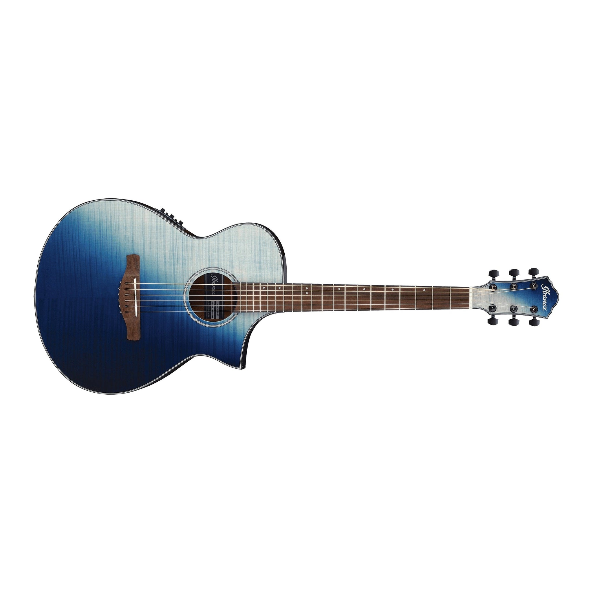 Ibanez AEWC32FMISF Thinline Acoustic/Electric Guitar-Indigo Sunset Fade-Music World Academy