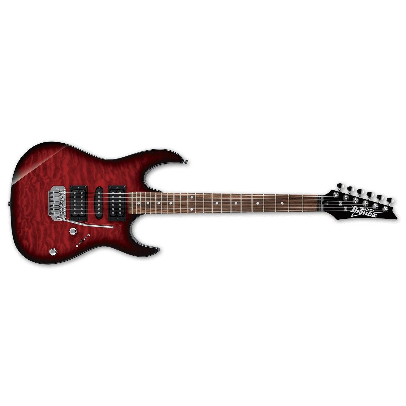 Ibanez GRX70QA-TRB GRX Gio Electric Guitar-Transparent Red Sunburst-Music World Academy