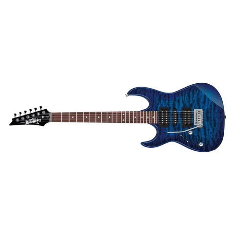 Ibanez GRX70QAL-TBB TRB Gio Series Left Handed Electric Guitar-Transparent Blue Burst-Music World Academy