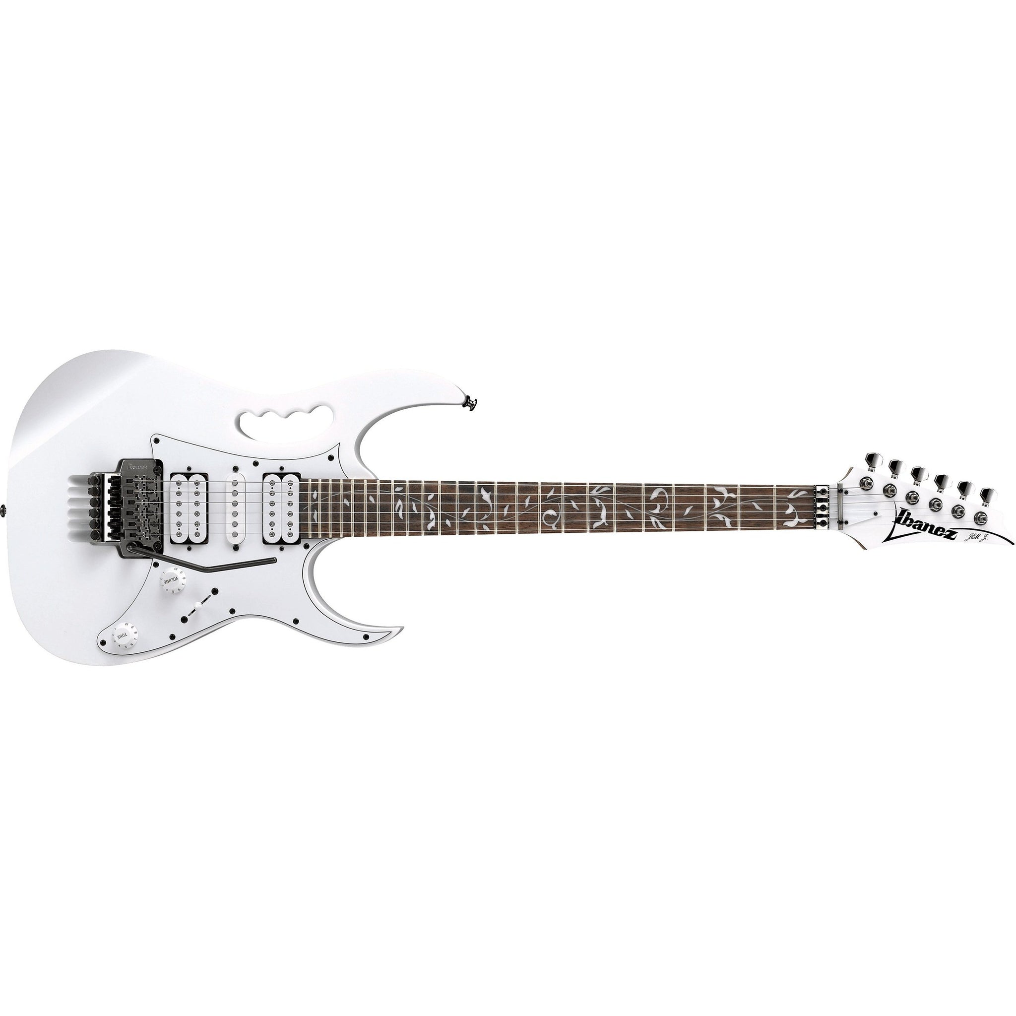 Ibanez JEMJR-WH Steve Vai Signature JEM Series Electric Guitar-White-Music World Academy