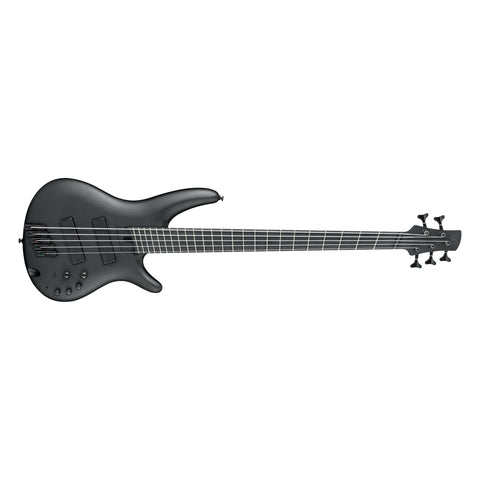 Ibanez SRMS625EX-BKF Iron Label 5-String Multi Scale Bass Guitar-Black Flat-Music World Academy