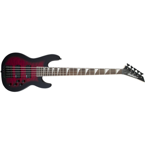 Jackson JS Series JS3VQ Concert Bass Guitar-Transparent Red Burst-Music World Academy