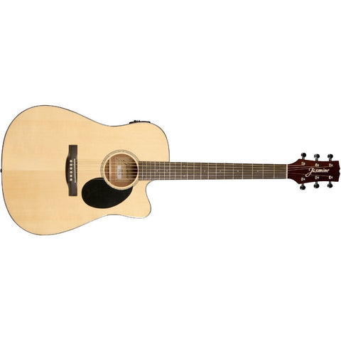Jasmine JD36CE-NAT Dreadnought Acoustic/Electric Guitar-Natural-Music World Academy