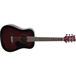 Jay Turser JTA523-RSB 3/4 Size Acoustic Guitar-Red Sunburst-Music World Academy
