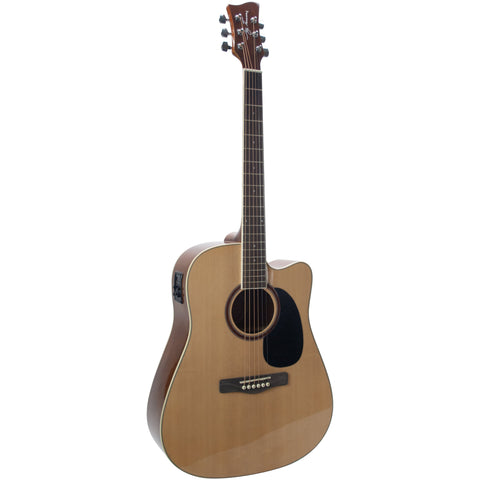 Jay Turser JTA524D-CE-N Dreadnought Acoustic/Electric Guitar-Natural-Music World Academy