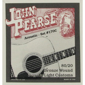 John Pearse 170C 80/20 Bronze Acoustic Guitar Strings Slightly Light 11-52-Music World Academy