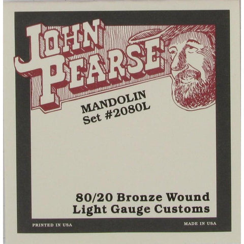 John Pearse 2080L 80/20 Bronze Mandolin Strings Light 10-38-Music World Academy