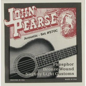 John Pearse 570C Phosphor Bronze Acoustic Guitar Strings Slightly Light 11-52-Music World Academy