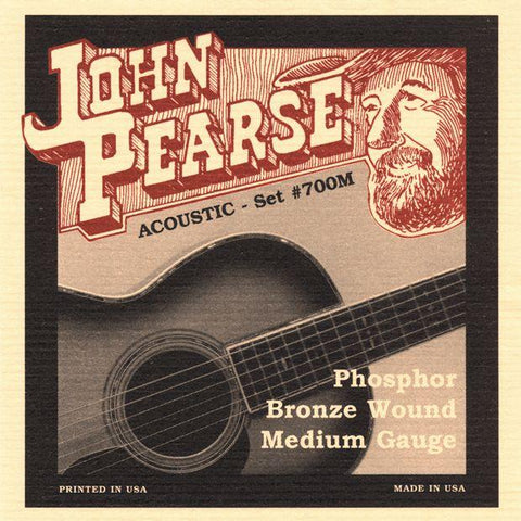 John Pearse 700M Phosphor Bronze Acoustic Guitar Strings Medium 13-56-Music World Academy