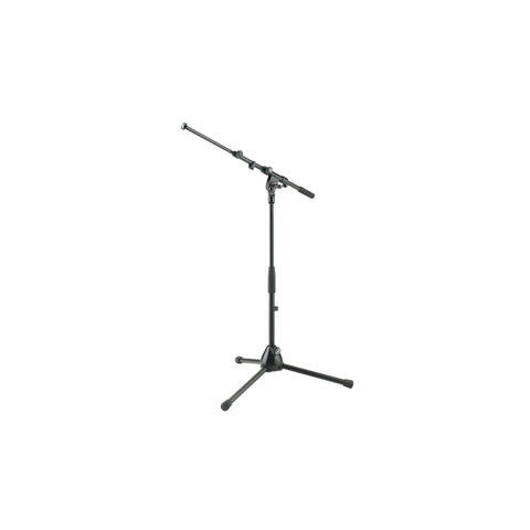 K&M 259-BLACK Low Profile Steel Microphone Stand with Telescopic Boom Arm-Black-Music World Academy