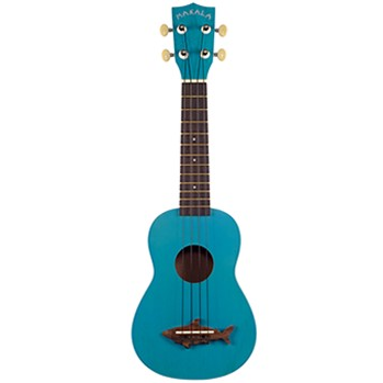 Kala MK-SS-BLU Soprano Shark Bridge Ukulele with Gig Bag-Blue-Music World Academy