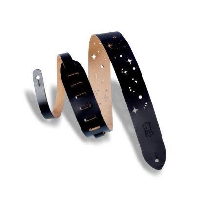 Levy's M12GSC-BLK 2" Chrome-Tan Guitar Strap-Black-Music World Academy