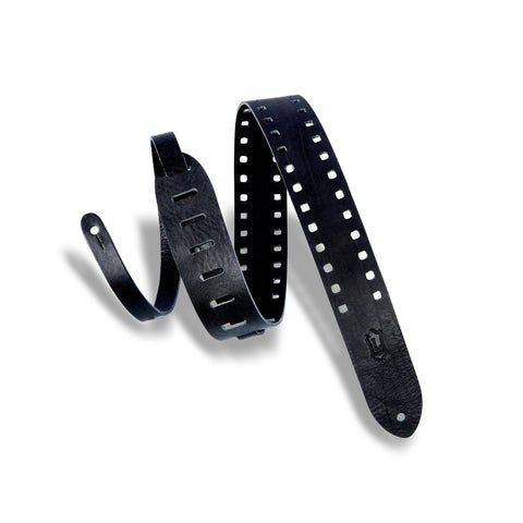 Levy's M12SPOV-BLK 2" Veg-Tan Leather Guitar Strap-Black-Music World Academy