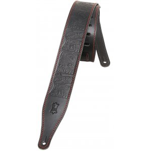 Levy's M17THG-BLK 2-1/2" Leather Guitar Strap with Haida Gwaii-Music World Academy