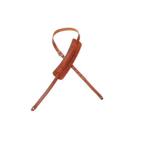 Levy's M25-WAL 5/8" Veg-Tan Leather Guitar Strap-Walnut-Music World Academy
