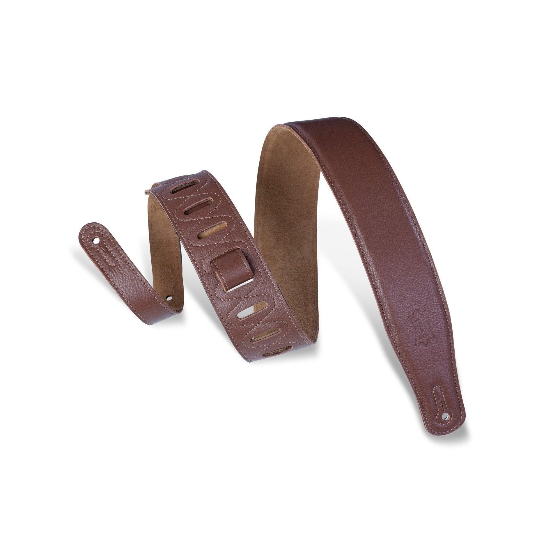 Levy's M26GF-BRN 2-1/2" Garment Leather Guitar Strap-Brown-Music World Academy