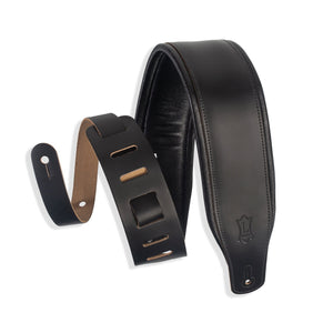 Levy's M26PD-BLK 3" Top Grain Leather Guitar Strap-Black-Music World Academy