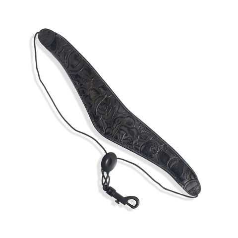 Levy's M27W-003 2-1/2" Top Grain Leather Saxophone Strap-Black-Music World Academy