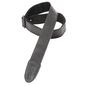 Levy's M7GP-BLK 2" Garment Leather Guitar Strap-Black-Music World Academy