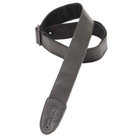 Levy's M7GP-BLK 2" Garment Leather Guitar Strap-Black-Music World Academy