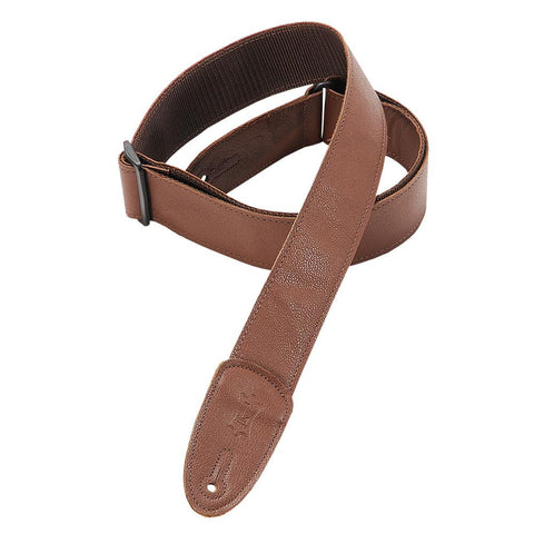 Levy's M7GP-BRN 2" Garment Leather Guitar Strap-Brown-Music World Academy