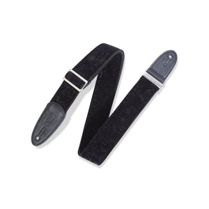 Levy's M7VC-BLK 2" Velvet Guitar Strap-Black-Music World Academy