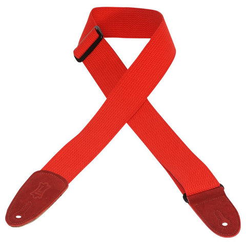 Levy's MC8-RED 2" Cotton Guitar Strap-Red-Music World Academy
