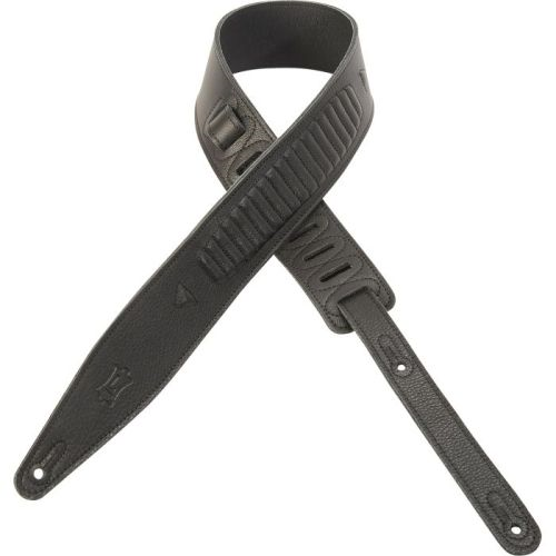 Levy's MG317MTO-BLK 2-1/2" Garment Leather Guitar Strap-Black-Music World Academy